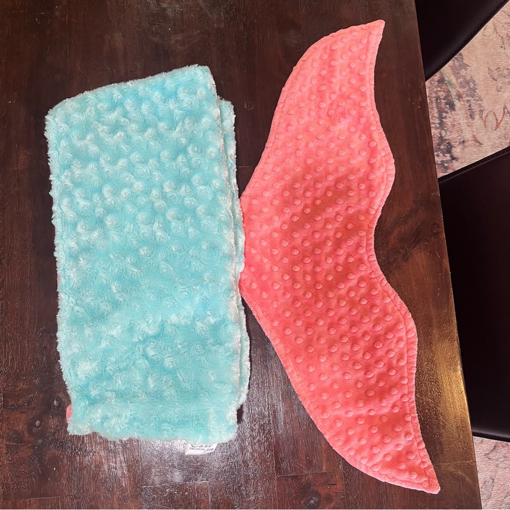 Cozy Mermaid Tail Blanket for Kids - Pink and Blue. By Tara’s Cozy Creations. - Picture 4 of 12